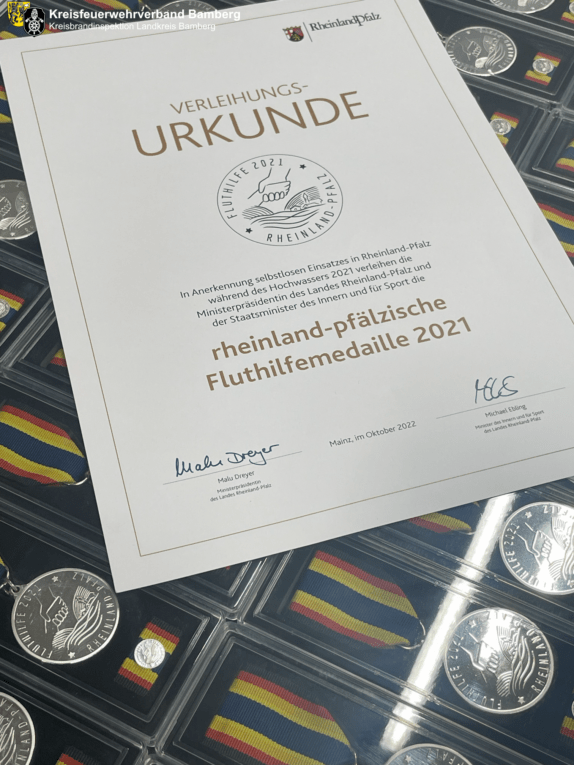 Verleihung der Fluthilfemedaille des Bundeslandes Rheinland-Pfalz